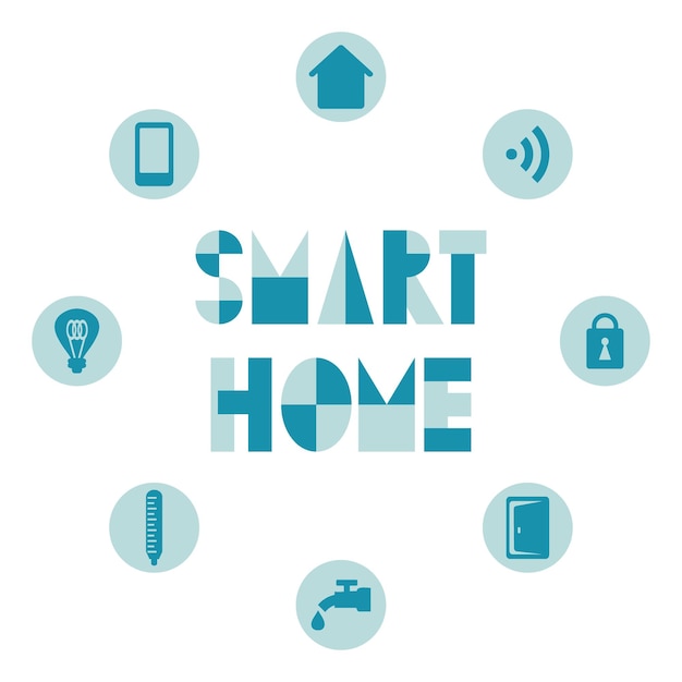 Featuring smart home design elements Digital house with automation technology system concept Flat vector illustration