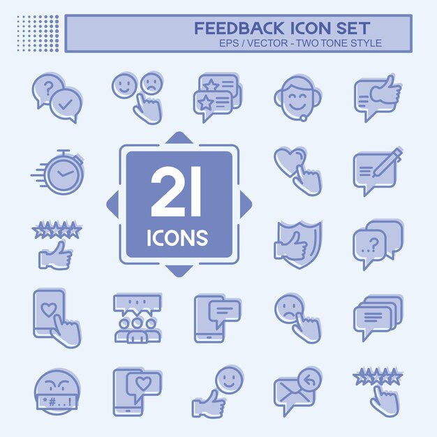 Feedback Icon Set suitable for Web Interface symbol two tone style simple design editable