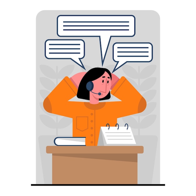 Female helping clients answering on different questions