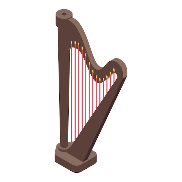 Festival harp icon Isometric of festival harp vector icon for web design isolated on white background