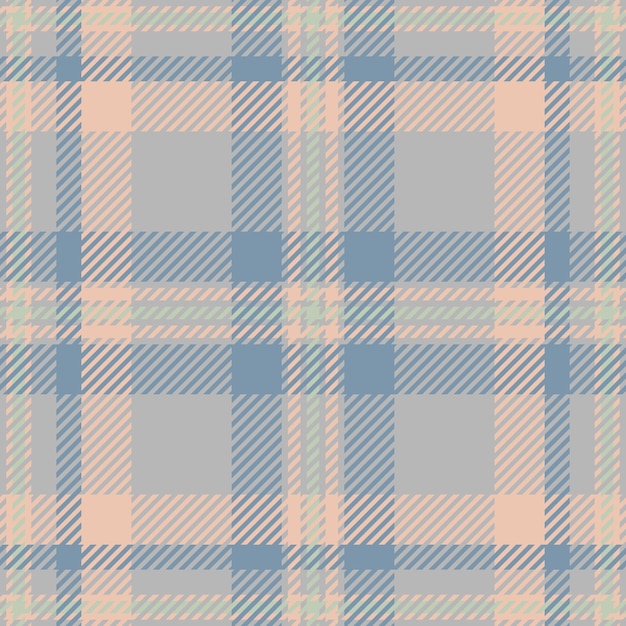 Festive textile plaid pattern autumn check tartan texture Amazing seamless vector fabric background in grey and pastel colors