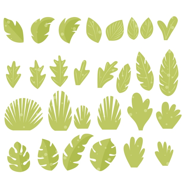 Figures of trees Vector Leaf Bush Various bushes