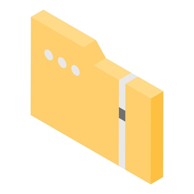 file folder icon isometric of file folder vector icon for web design isolated on white background