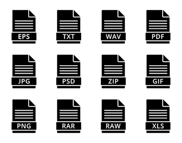file format icon set vector illustration file format icons