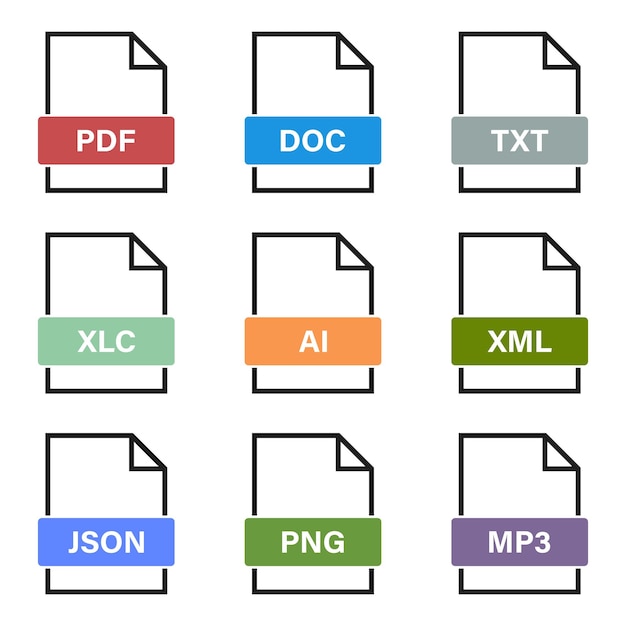 File formats icons
