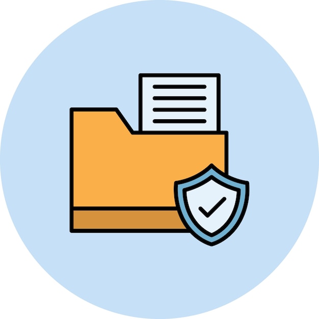 File Protection Flat Illustration