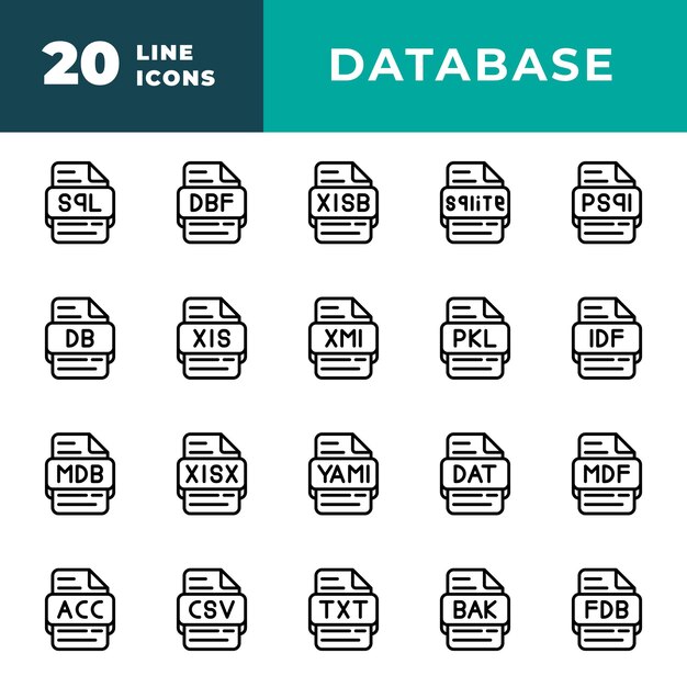 file type icon set files and document format extension vector illustration