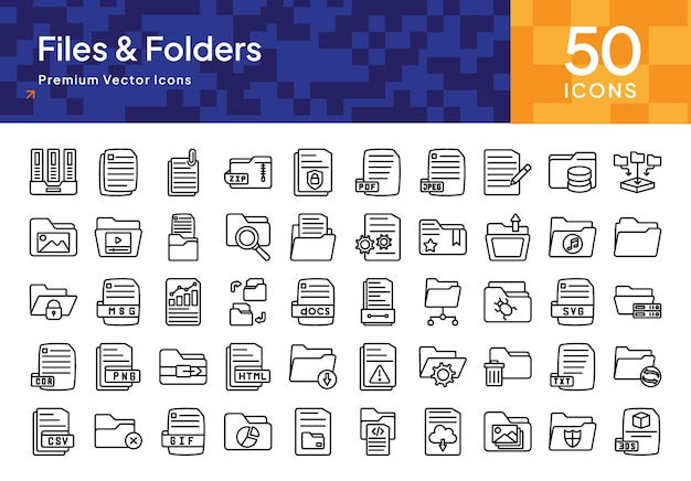 Files and Folder Icon Pack for File Organization Cloud Storage and Digital Workflow Efficiency