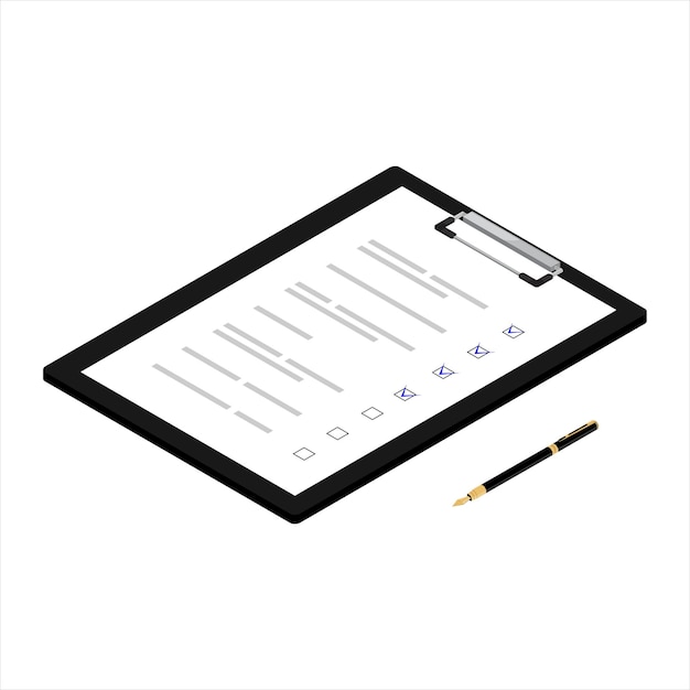 filling out documents and passing the test clipboard with checklist