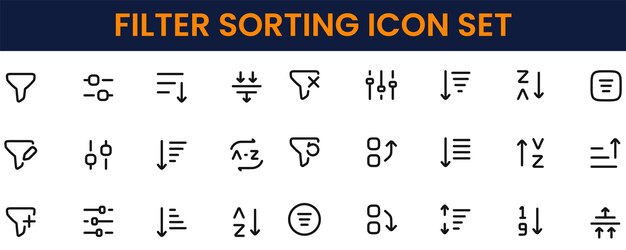 Filter Sorting Icon Set