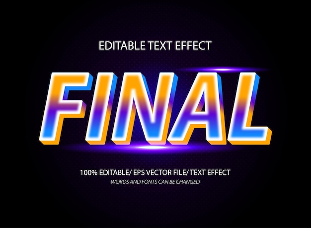 Final 3d editable text effect and bold text style