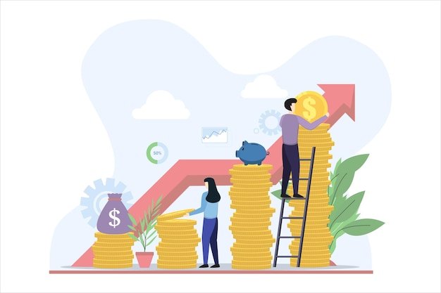 finance business flat illustration design