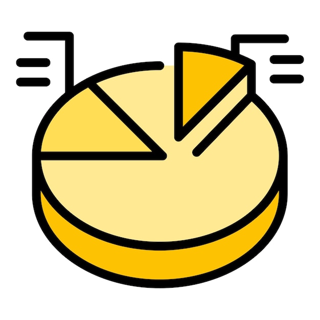 Finance pie chart icon outline vector Diagram graph Round circular color flat