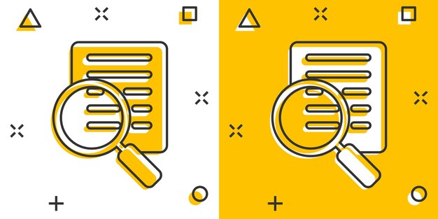 financial statement icon in comic style result cartoon vector illustration on white isolated background report splash effect business concept