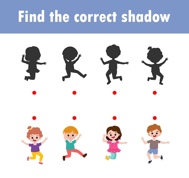 find the correct shadow educational game for children shadow matching game for kids visual game