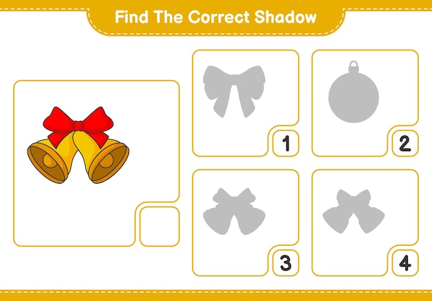 Find the correct shadow Find and match the correct shadow of Christmas Bell