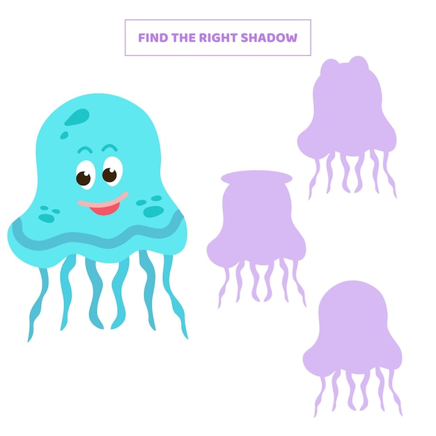Find the right shadow for cartoon jellyfish