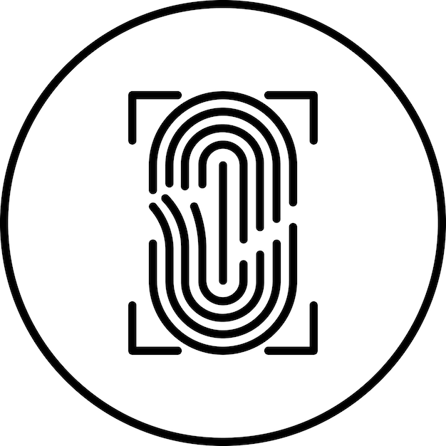 Fingerprint vector icon illustration of Crime and Law iconset