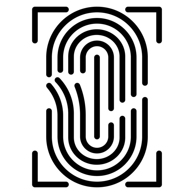Fingerprint vector icon illustration of Crime and Law iconset