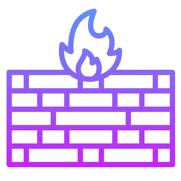 Firewall vector icon illustration of Cyber Security iconset