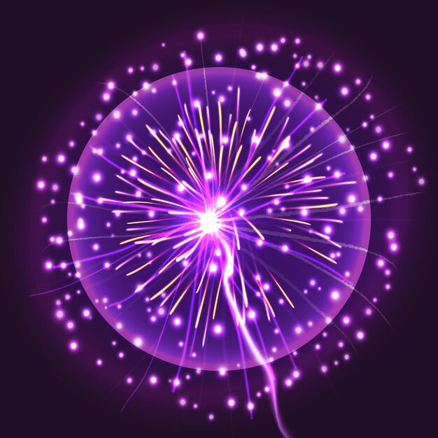 fireworks element isolated vector flat background with colorful fireworks for new year