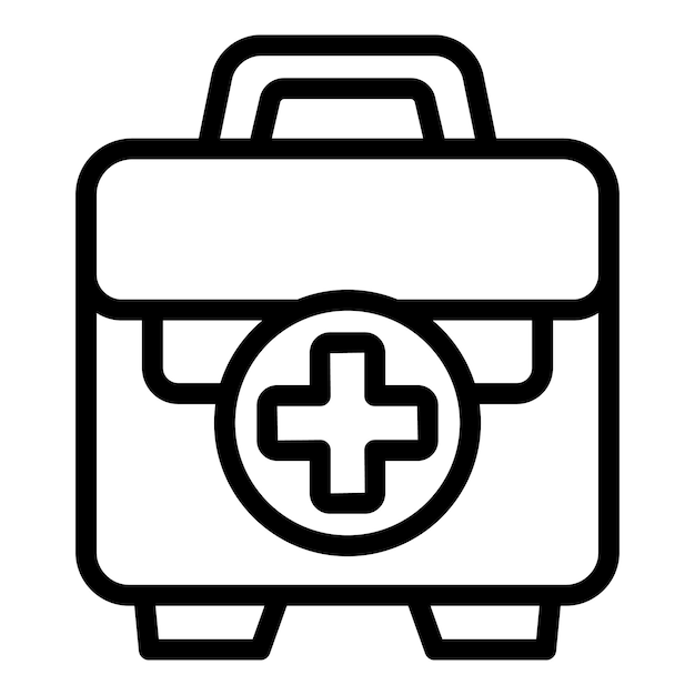 First aid box icon outline vector Social rescue Social safe