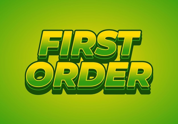 First order Text effect in 3D style with modern colors