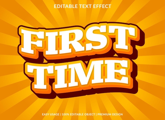 first time editable text effect template use for business brand and logo