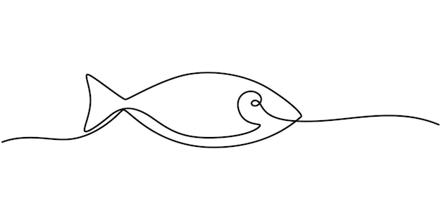 Fish Restaurant Continuous Line Editable Stroke Line Fish Line Icon Outline Vector Symbol