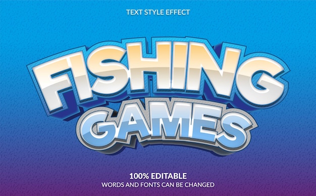 Fishing games text style gaming text effect