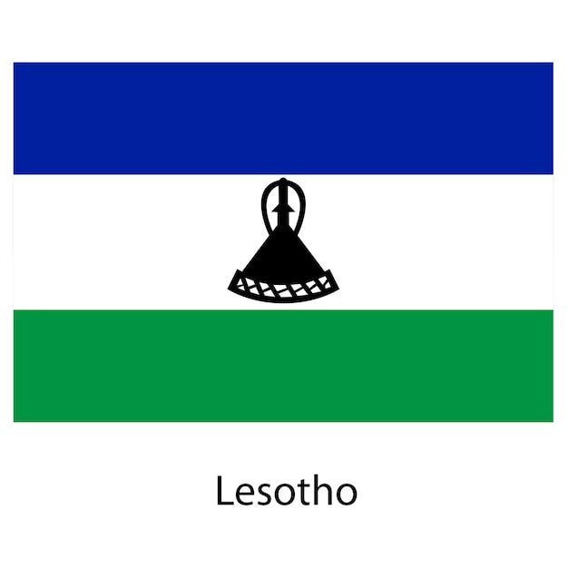 Flag of the country lesotho Vector illustration