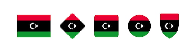 Flag set of Libya various styles