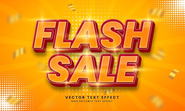flash sale 3d editable text effect premium vector with background