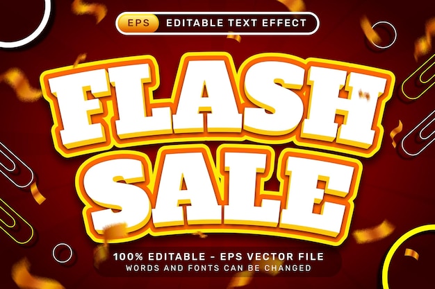 flash sale 3d text effect and editable text effect