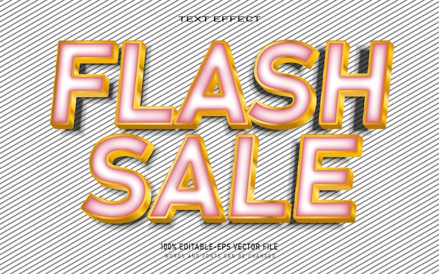 flash sale 3d text effect luxury editable text effect style