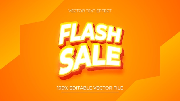 flash sale text in white and orange color combination style editable text effect