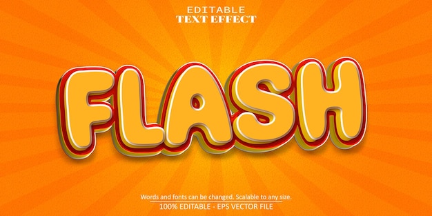 Flash text effect editable cartoon text style