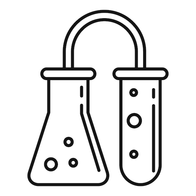 Flask test tube icon Outline flask test tube vector icon for web design isolated on white background