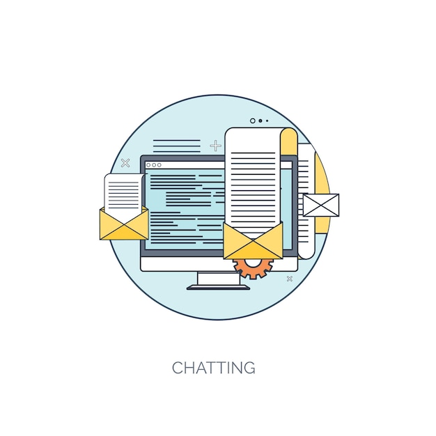 Flat avatar icons business concept global communication web site user profile social media network