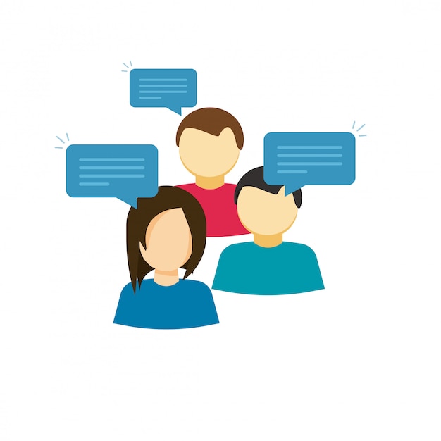 Flat cartoon people talking or discussion group vector