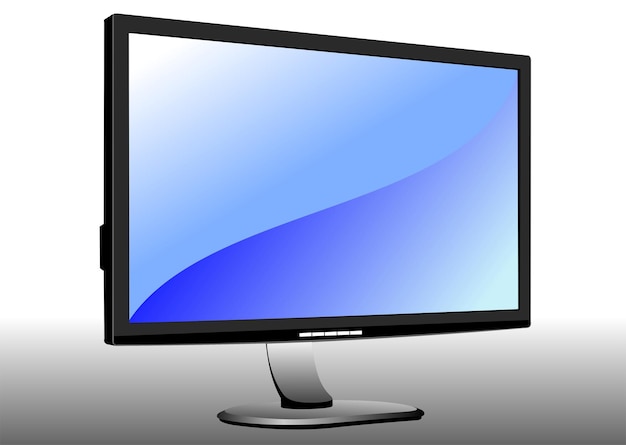 Flat computer monitor Display Vector 3d illustration