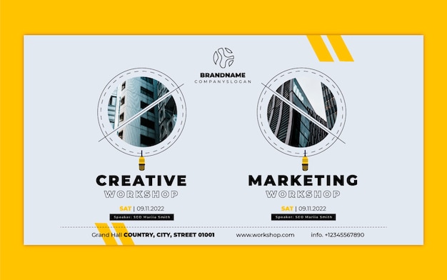 flat design business workshop facebook post