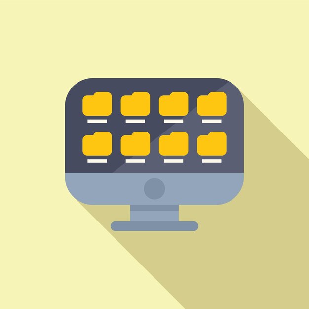 Flat design computer desktop icon