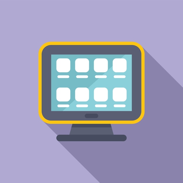 Flat design illustration of desktop computer screen