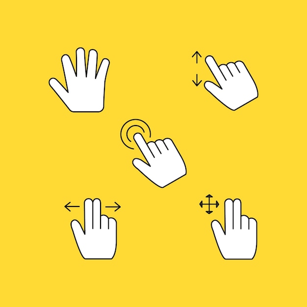 Flat design mouse cursor set