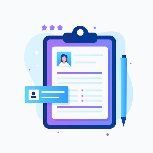 Flat design of curriculum vitae concept for websites landing pages