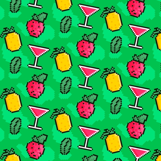 Flat design pixel pattern illustration