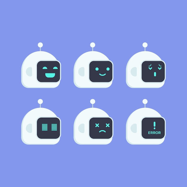 flat design ui ux robot icon