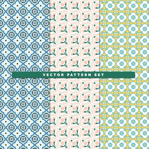 flat design vector seamless tegel nouveau retro batik pattern wallpaper background