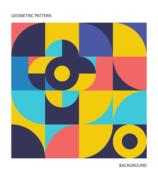 Flat geometric background Bauhaus pattern